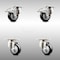 Service Caster 3 Inch 316SS Black Polyurethane Wheel Swivel Top Plate Caster Lock Brakes, 2PK SCC-SS316TTL20S314-PPUB-BLK-2-S-2 - alternate 1